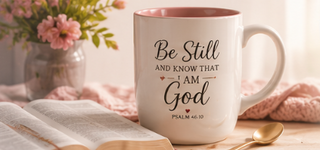 Image of an Inspirational Christian Mug Be Still and Know that I am God