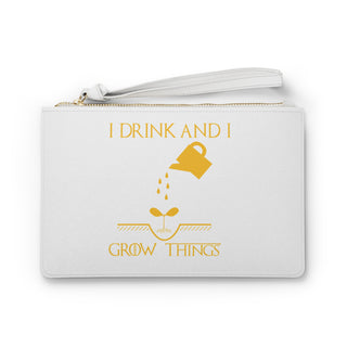 Gardening Clutch Bag — "I Drink and I Grow Things" Wristlet for Plant Lovers