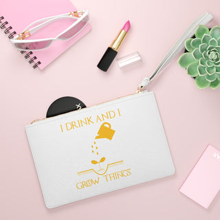 Gardening Clutch Bag — "I Drink and I Grow Things" Wristlet for Plant Lovers