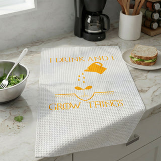 I Drink and I Grow Things Kitchen Towel – Plant Lover Towel