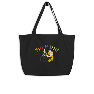Be Kind Organic Cotton Tote Bag Black Front