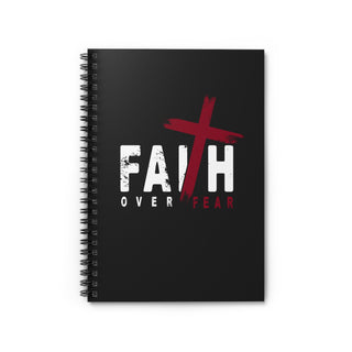 Faith Over Fear Christian spiral notebook with inspirational faith design
