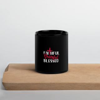 Faithful Grateful Blessed Christian Mug 11 oz