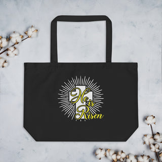 He Is Risen Large Organic Tote Bag