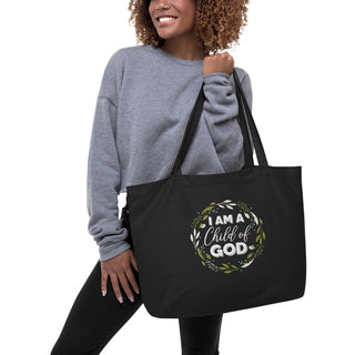 I am a child of God Tote Bag with Lady Holding Bag