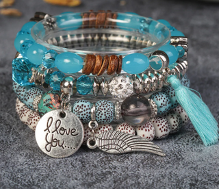 4 Piece Bracelet Light Blue