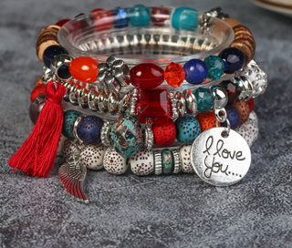 Red 4 Piece Bracelet Set