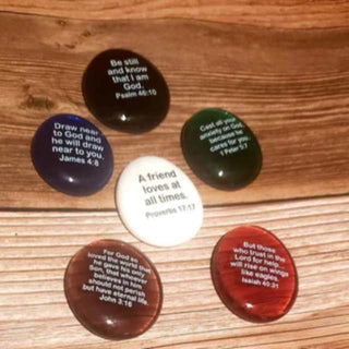 Engraved Scripture Glass Stones