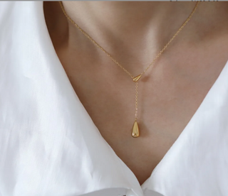 Water Droplet Chain Pendant Necklace