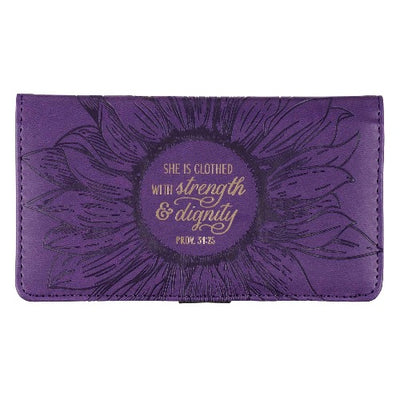 She is clothed with Strength and Dignity Checkbook Cover