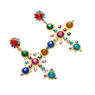 Ethnic Style Cross Earrings
